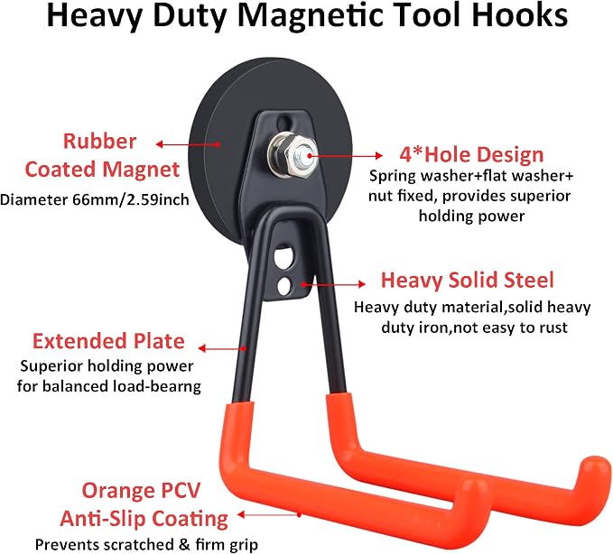 ULIBERMAGNET Magnetic Power Tool Organizer, Cordless Drill Garage Hook Heavy - Image 3