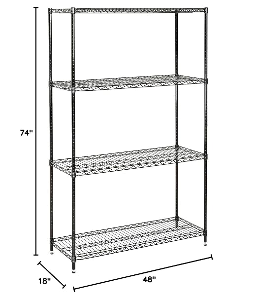 Nexel Economy Adjustable Wire Shelving Unit, 4 Tier, NSF Listed Commercial - Image 2