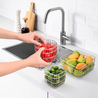 304SS Fruit Basket 3.5L Kitchen Storage Colander Produce Holder | 304 stainless - Image 3