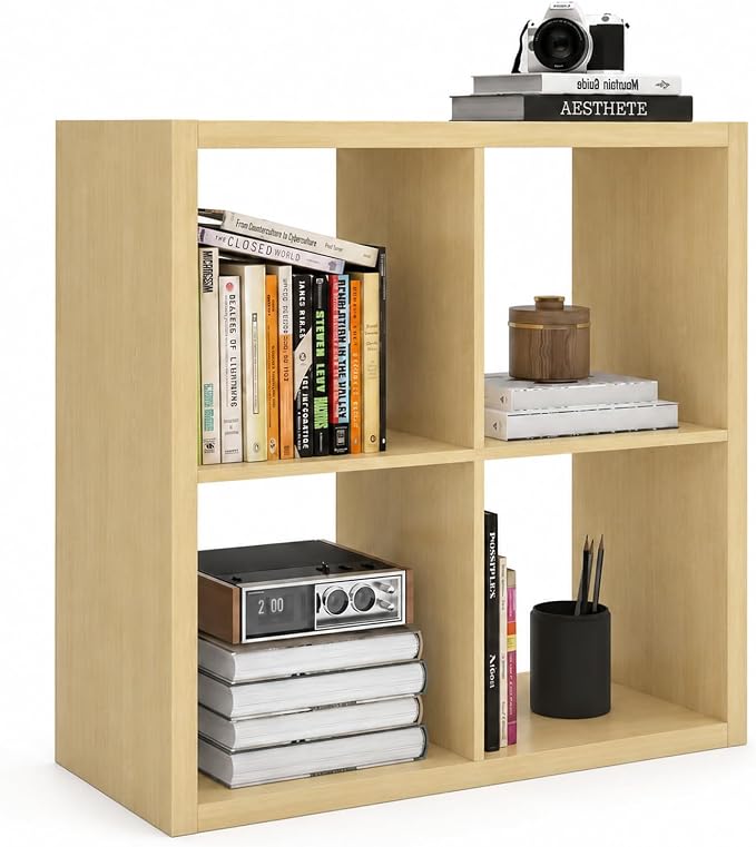 CTESNE【Wooden 4 Cube Storage Organizer Shelf by CTESNE