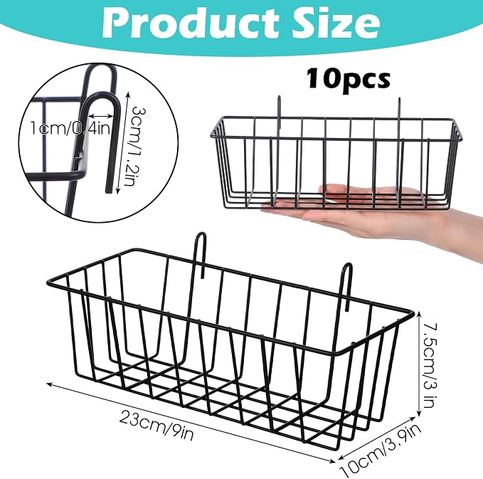 10 PCS Hanging Wire Baskets for Organizing - Image 2