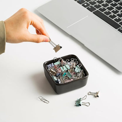 Ceramic Paper Clip Holder for Desk Cute Binder Holder Paperclip Holders for - Image 3