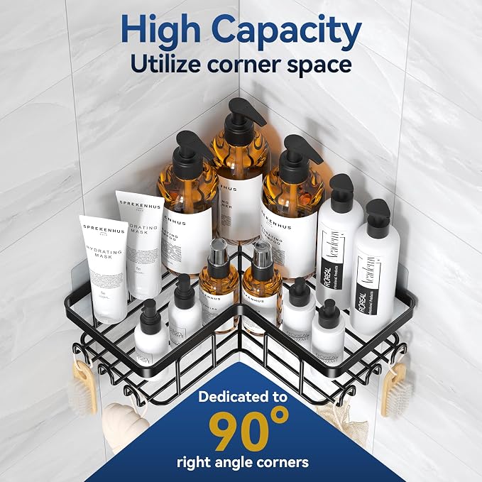 YASONIC Corner Adhesive Shower Caddy, - Image 3