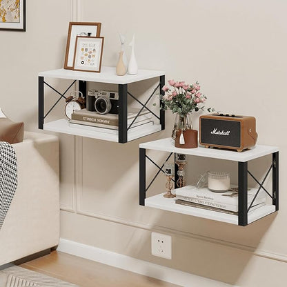 Homode Floating Night Stand, Modern Bedside Shelf Wall Mount, Wood Hanging - Image 4