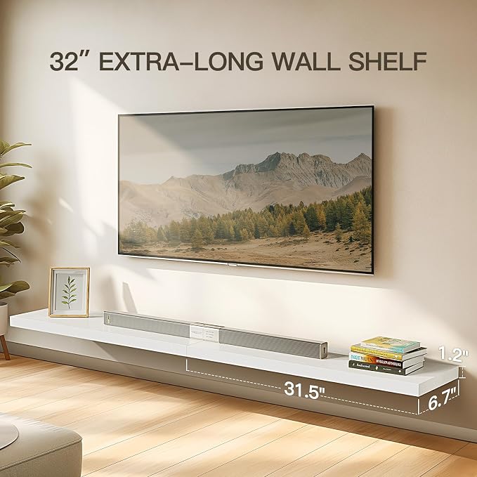 AMADA HOMEFURNISHING Floating Shelves Wall Mounted, 32 x 7 Inch Wall Shelves - Image 4