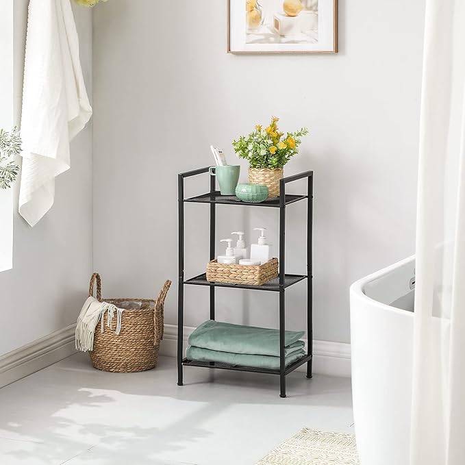 SONGMICS 3-Tier Storage Rack, Bathroom Shelf, Extendable Plant Stand - Image 5