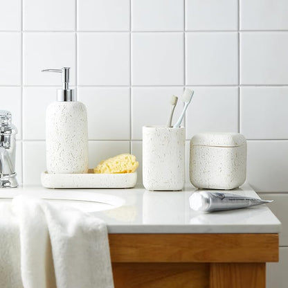 4-Pieces Bathroom Accessory Set Hight Quality Polyresin Ensemble-Lotion by QLDESIGN