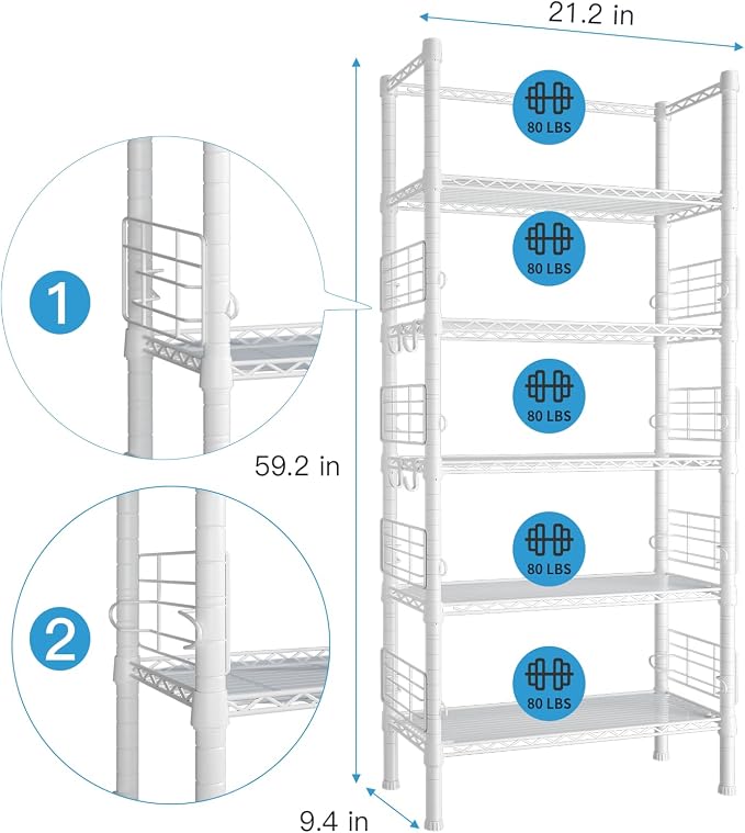 FUTASSI Metal Storage Rack, Storage Organizer Shelves - Image 3