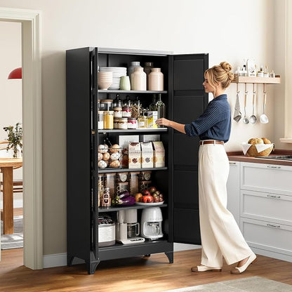 Yizosh Metal Pantry Cabinet, - Image 3