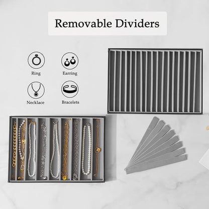 Large Jewelry Organizer Tray 2 Pack, Stackable Jewelry Storage Holder - Image 2