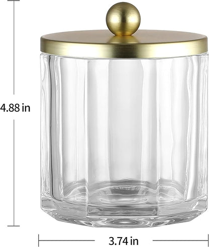 Clear Transparent Apothecary Octagional Shaped Glass Canister Jar - Image 2