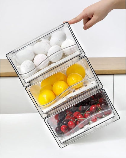 Diskary Fridge Organizer, Stackable Refrigerator Organizer Bins, Reusable Food - Image 6