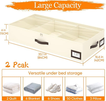 OIAHOMY 2 Pack 53L Under Bed Storage - Image 2