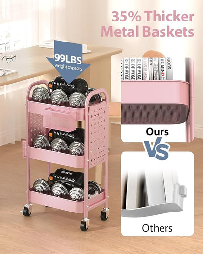 ALVOROG 3 Tier Rolling Cart - Image 4