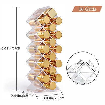 Lipstick Holder Organizer 64 Spaces Acrylic Stackable Fish Shape Lipstick Tower - Image 2
