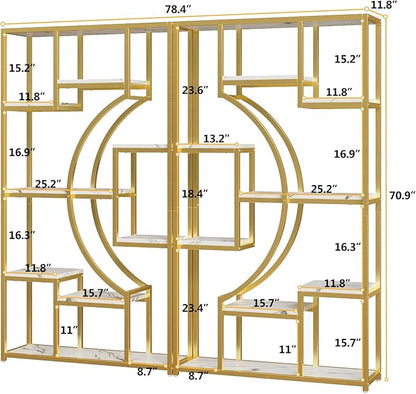 Modern Book Shelf, 70.8 Inch Tall Etagere Bookcase, Bookcases/Bookshelf - Image 2