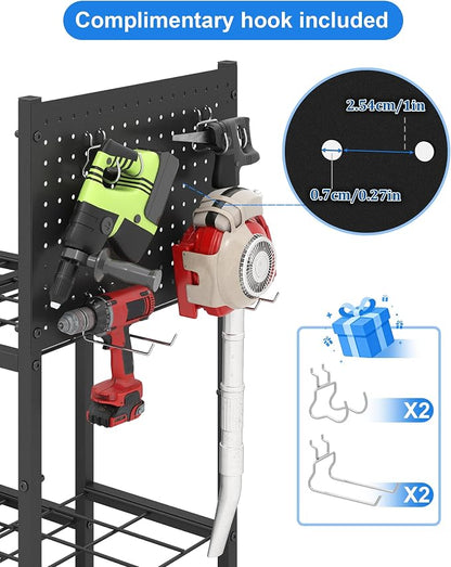Garden Tool Organizer with Pegboard, Yard Tool Holder Standing - Image 4