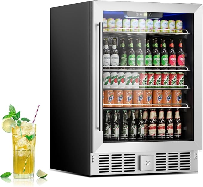 Stopasd Beverage Refrigerator Cooler, 5.3 Cu.Ft/166 Can Drink Fridge by Stopsad