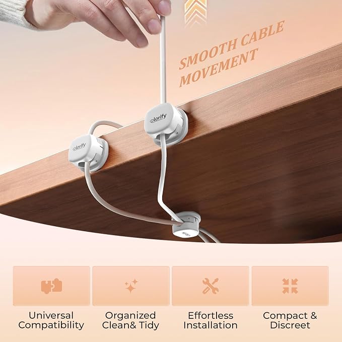 8 Pack Spring Cable Clips, Adhesive Cord Organizer - Image 8