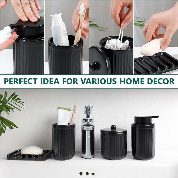 BosilunLife Black Bathroom Accessories Set - Image 7