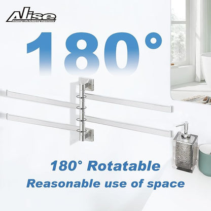 Alise 4 Arm Swivel Towel Rack, Swivel Towel Bar Brushed Nickel, 13.58 Inch | - Image 4