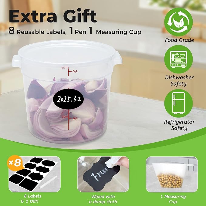 4 Pack Round Food Storage Containers - Image 4