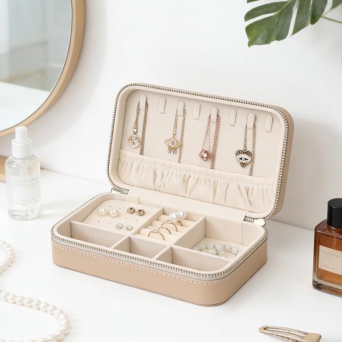 Leather Jewelry Box Women's Travel Jewelry Organizer - Image 7