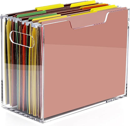 DINGHUO Acrylic File Folder Organizer Box, Letter Size Hanging File Organizer by DINGHUO