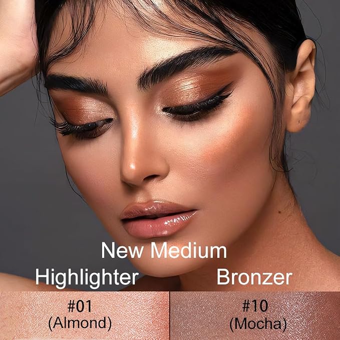 evpct 2Pcs Face Cream Contour Bronzer Sticks Makeup Highlighter Highlight - Image 2