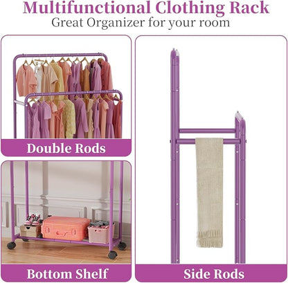 Simple Trending Clothing Clothes Rack Double Rods - Image 3