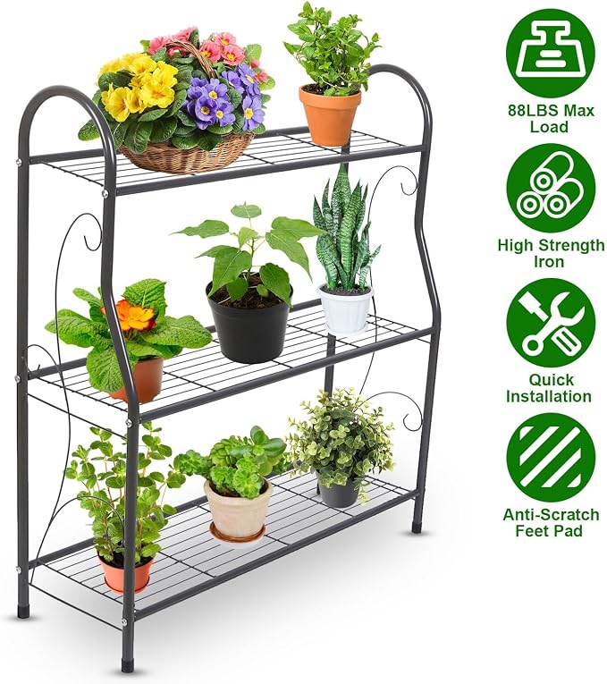 Storage Shelf Flower Pot Stand Hanging Plant Stand Planter Shelves Flower Pot - Image 2