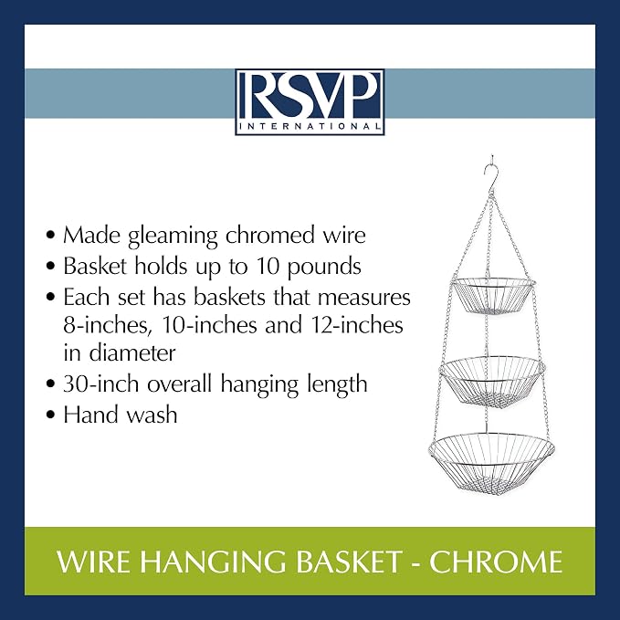 RSVP 30-by-12-Inch 3-Tier Wire Hanging Basket - Image 6