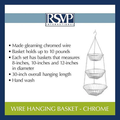 RSVP 30-by-12-Inch 3-Tier Wire Hanging Basket - Image 6