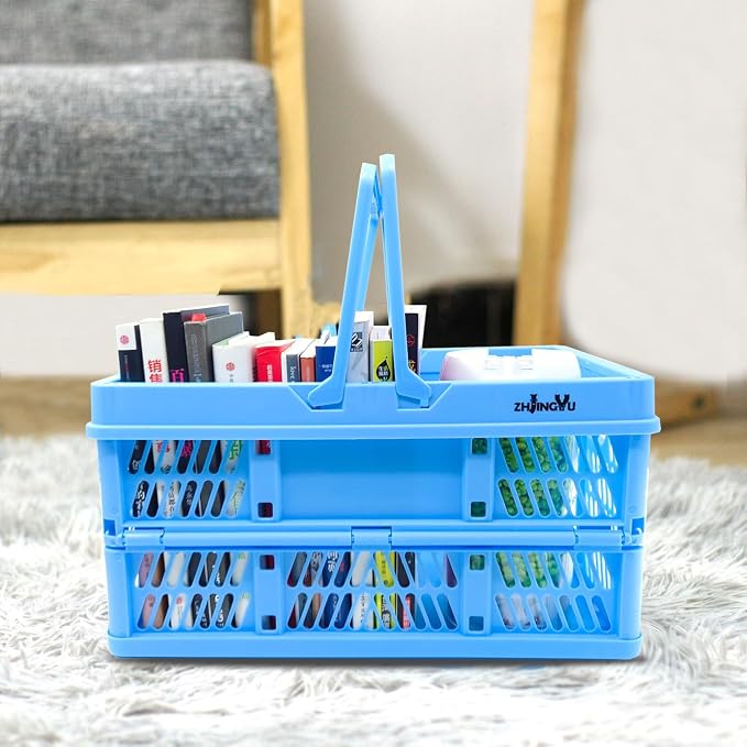 Collapsible storage crates, plastic baskets - Image 3