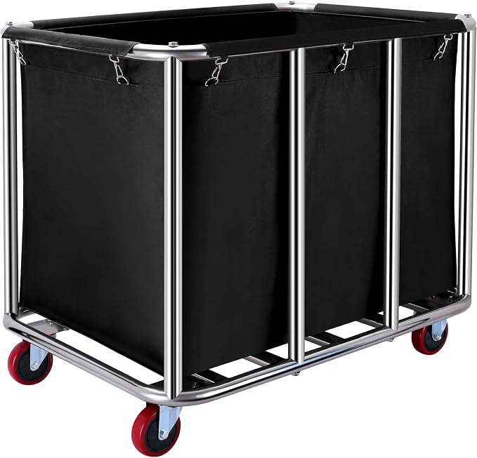 Commercial Laundry cart with Wheels, 400L Large Laundry Basket with Wheels by JJSMKCH