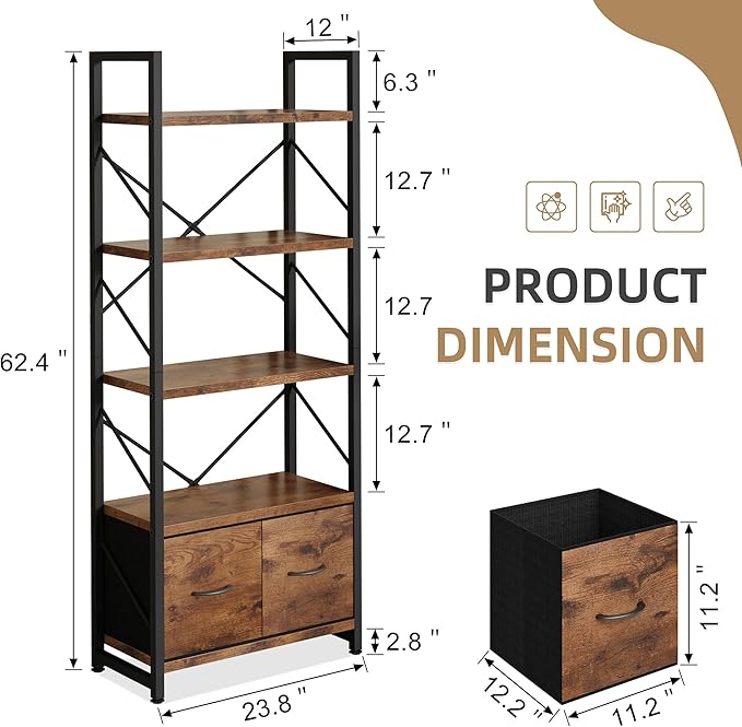 Vongrasig 5 Tier Bookshelf - Image 2
