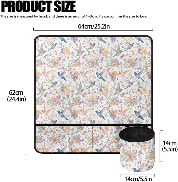 Hummingbird Floral Print Sewing Machine Mat - Image 4