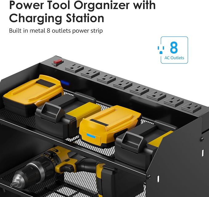 CCCEI Modular Power Tool Organizer Wall Mount Charging Station, Garage Drill - Image 2