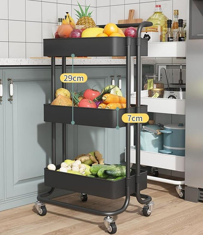 Sooyee 3 Tier Utility Cart, Rolling Cart - Image 6