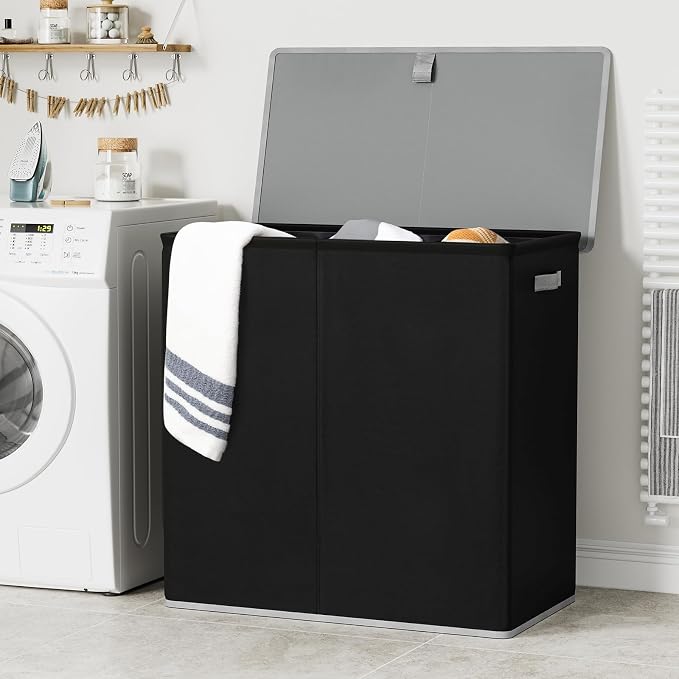 WOWLIVE Laundry Hamper with Lid, 180L Large Laundry Basket 3 Section with - Image 3