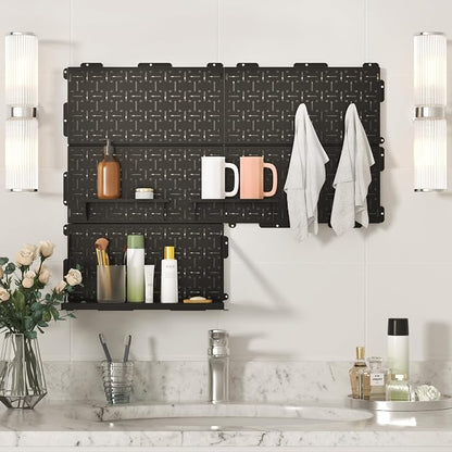WORKPRO 16”x 16” Metal Peg Board, Foldable Black Pegboard - Image 7