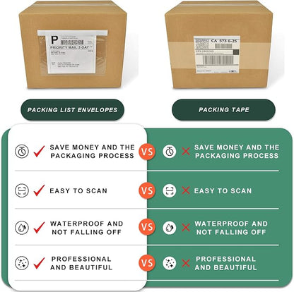 7.5" x 5.5" Packing List Pouches, 100 Pack Shipping Label Envelopes Clear - Image 7