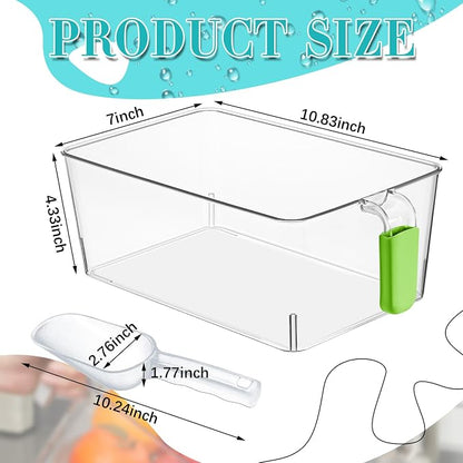 Havawish Ice Storage Bin and Flexible Scoop Set Plastic Freezer Bin - Image 2