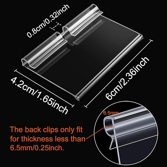 120PCS Basket Bin Labels Clip On, ChanQnTon Clear Plastic Label Holders - Image 2
