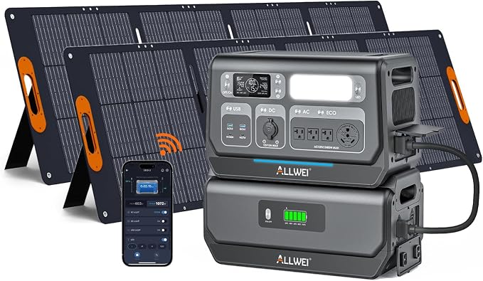 ALLWEI LiFePO4 Solar Generator 2400W by ALLWEI