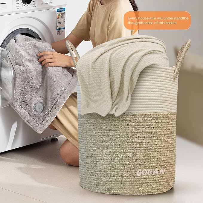 large tall sturdier Laundry Hamper Basket Woven Storage Baskets - Image 4