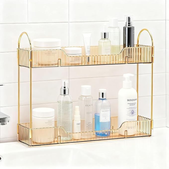 Bathroom Countertop Organizer, 2-Tier Slim Vanity Storage Rack - Image 2