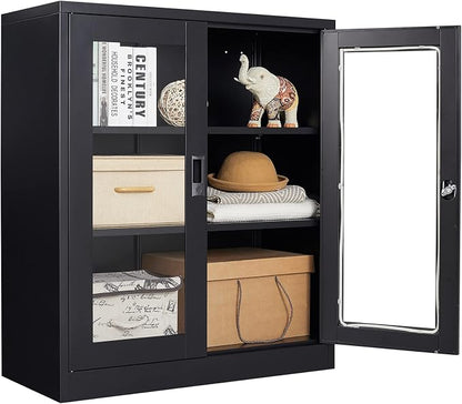 SISESOL Black Metal Storage Cabinet - Image 9
