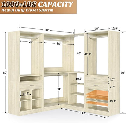 Unikito 86" Corner Closet System, Modular Closets Organizer - Image 7