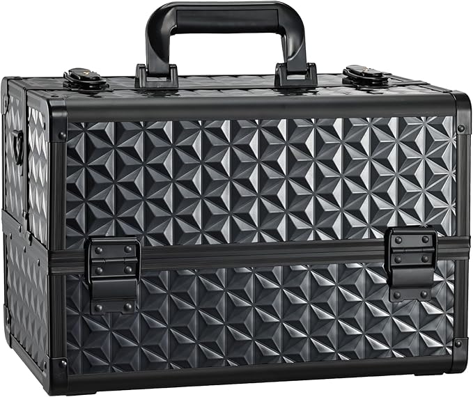 Joligrace Makeup Train Case Professional Cosmetic Organizer Aluminum Storage Box by Joligrace